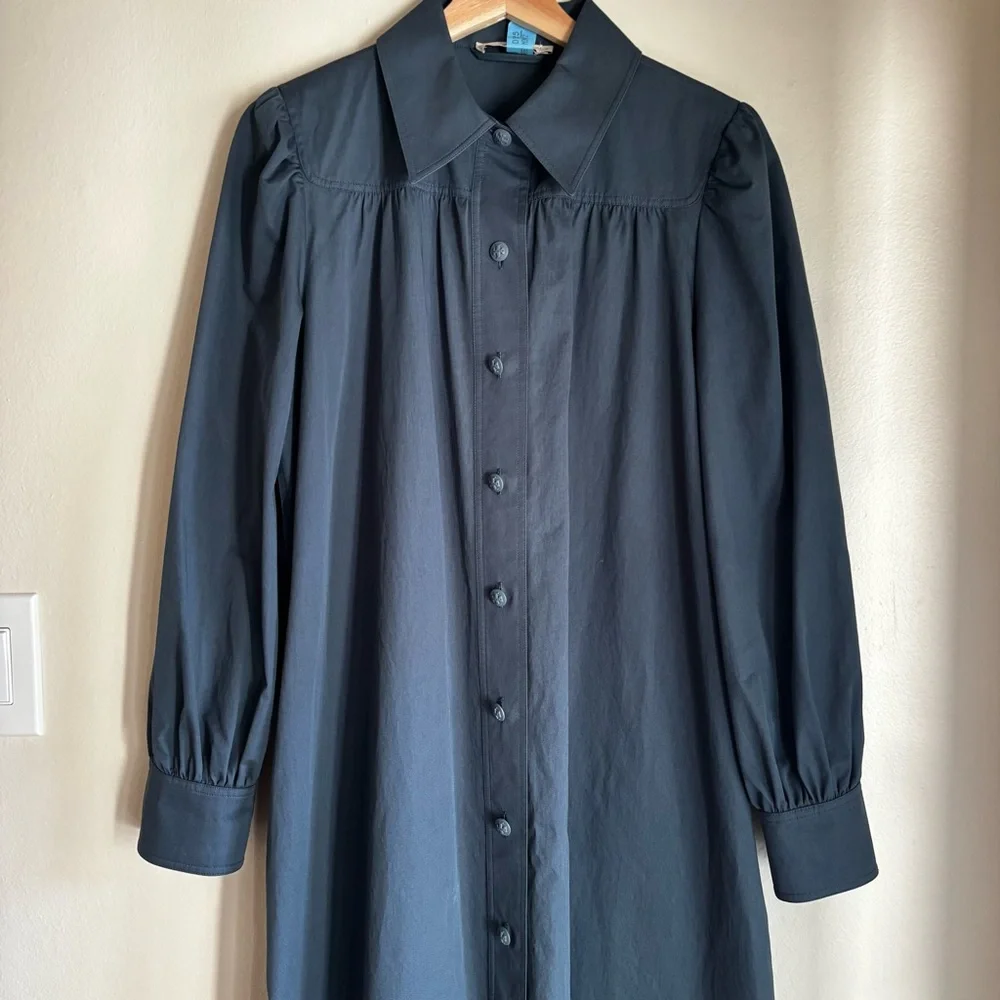 Tory Burch Blue Cotton Artist Dress 8 - Picture 6 of 9